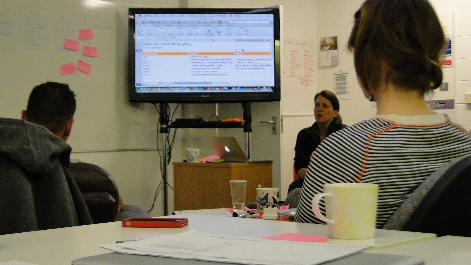 An office worker using customer management software