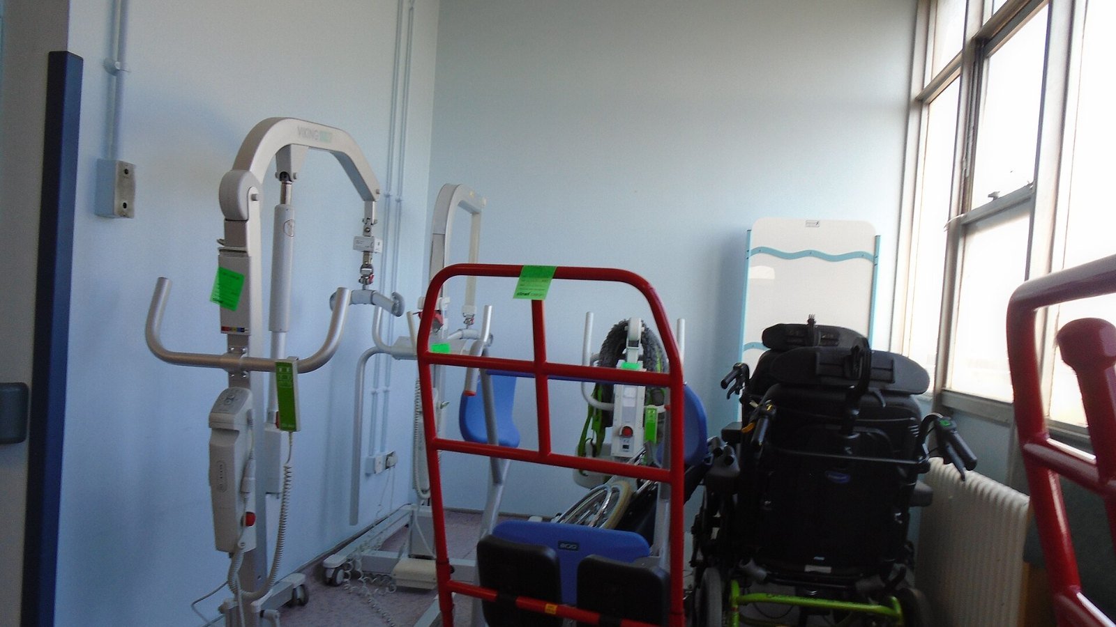 A hospital corridor leading to inpatient wards